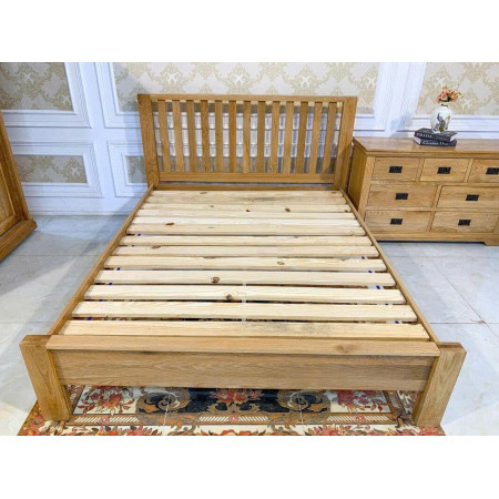 Chunky 1m4 x 2m : Giường Ngủ Gỗ Sồi - Nan Dọc